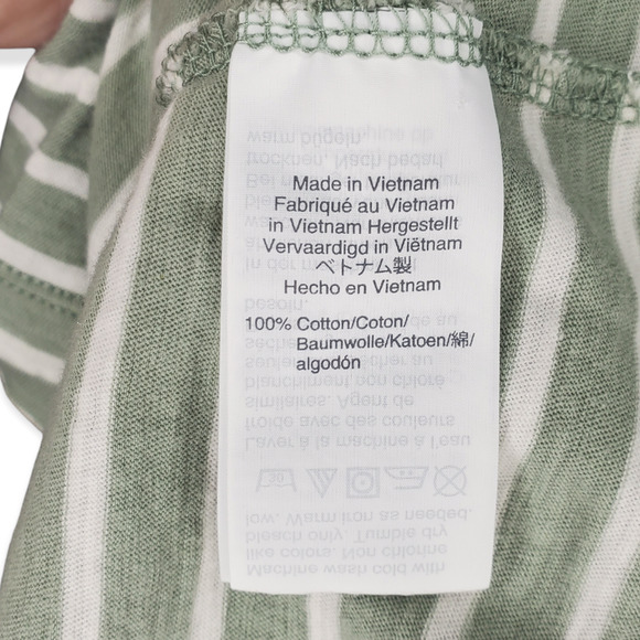 Madewell Theresa Green Striped V-neck Tee Sz. Medium - Picture 5 of 5